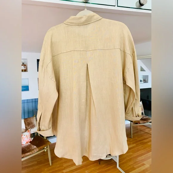 NWT! Zara Linen Shirt with Pocket | Size XS - Picture 6 of 12